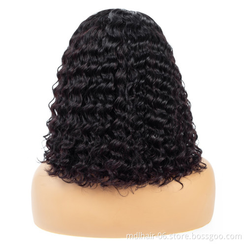 Wholesale Deep Wave Bob Human Hair Wigs 13x4 Lace Front Wig Preplucked Short Bob Wigs Remy For Black Women